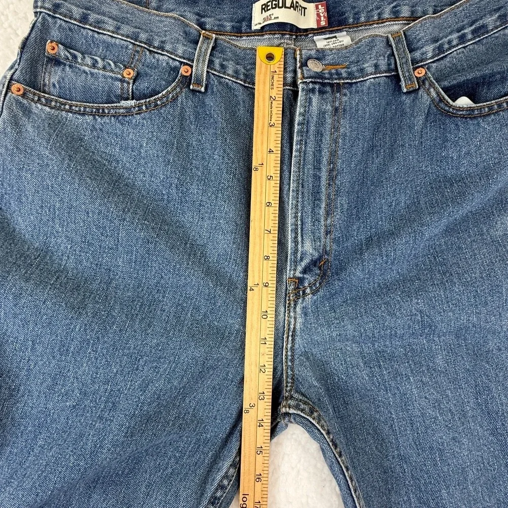 Levi's 505 Regular Fit Jeans Men W42 L30 Blue Denim Straight Leg‎ Classic